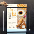 Poster de menu do painel de vidro inserindo caixa de luz publicitária